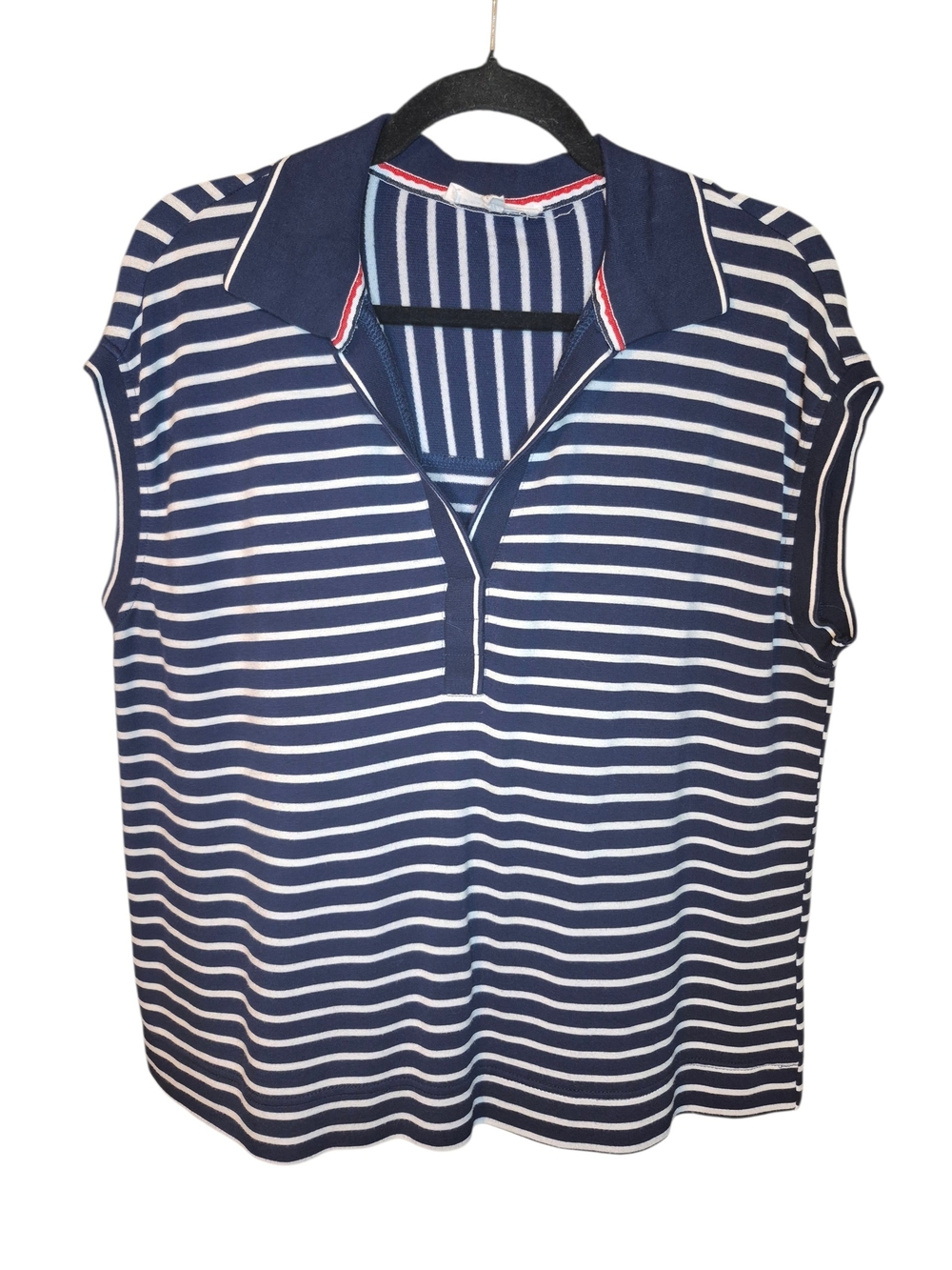 Jane and Delancey Navy and White Striped Polo Tank - Picture 4 of 8